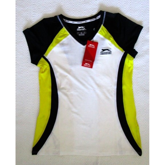Slazenger Ladies' Sports Performance Top Large Yellow/Black/Whit - New with Tags - Picture 4 of 10